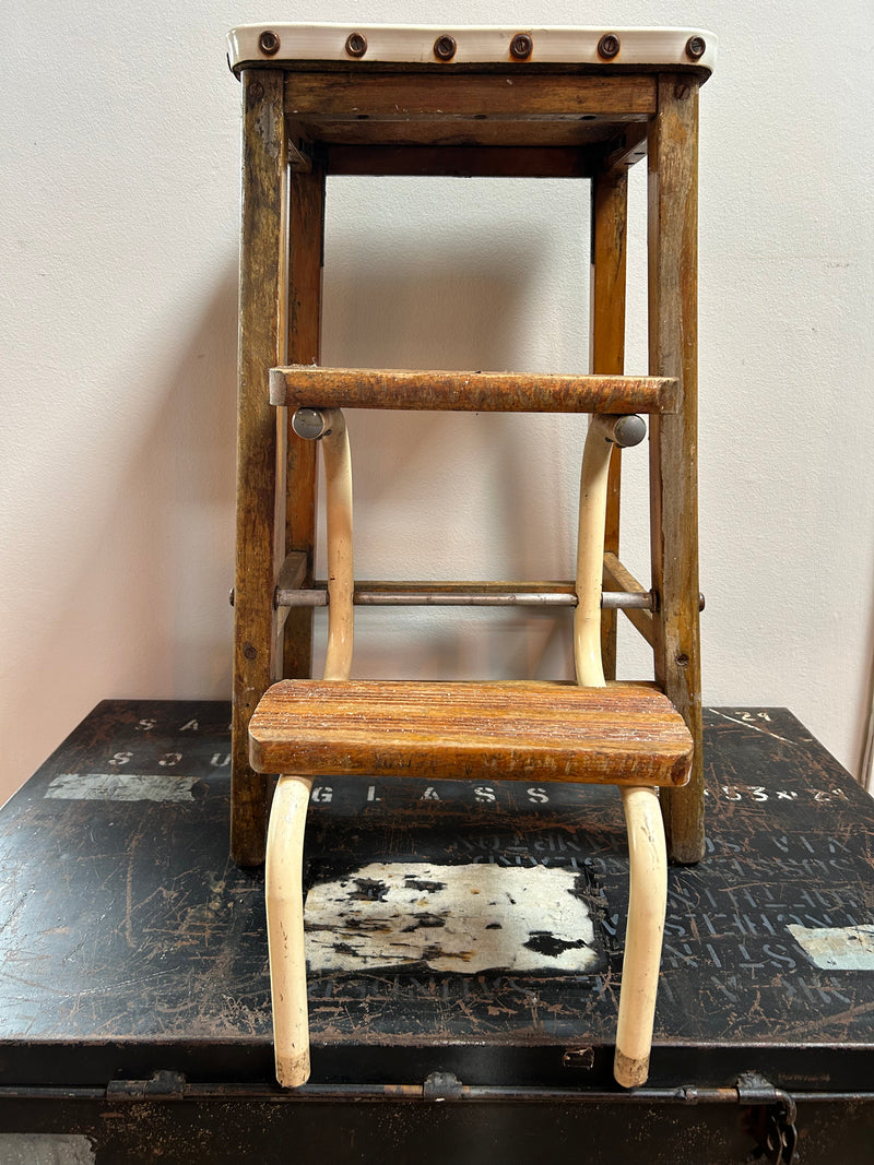 Original 1970's English kitchen step stool