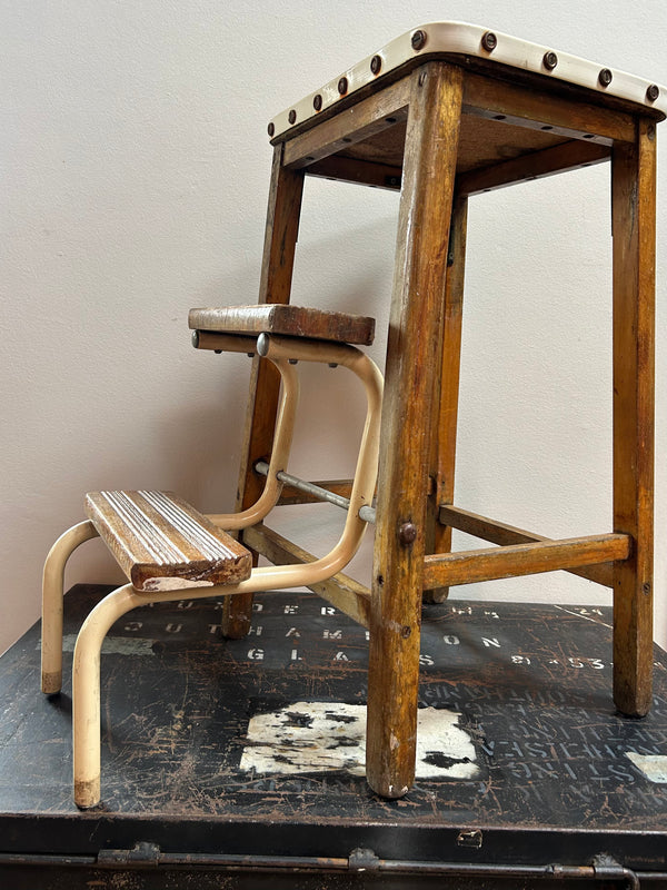 Original 1970's English kitchen step stool