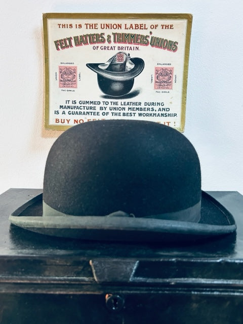 Vintage English Felt Hatters and Trimmers union advertising on