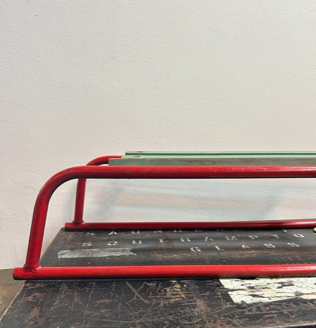 Cool English Vintage Snow Sledge in Red + Green