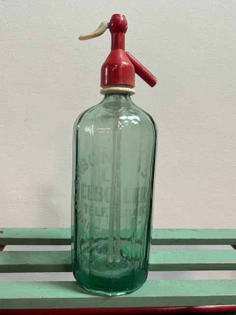 Vintage French + Spanish Soda Bottles with great graphics !
