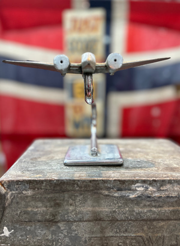 Vintage English Art Deco stainless steel Airplane on stand ....