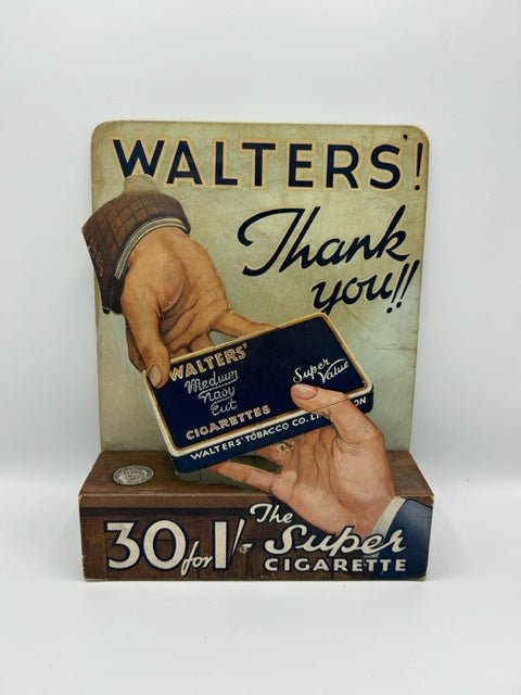 ORIGINAL BRITISH VINTAGE WALTERS SUPER CIGARETTE CARD STAND OUT