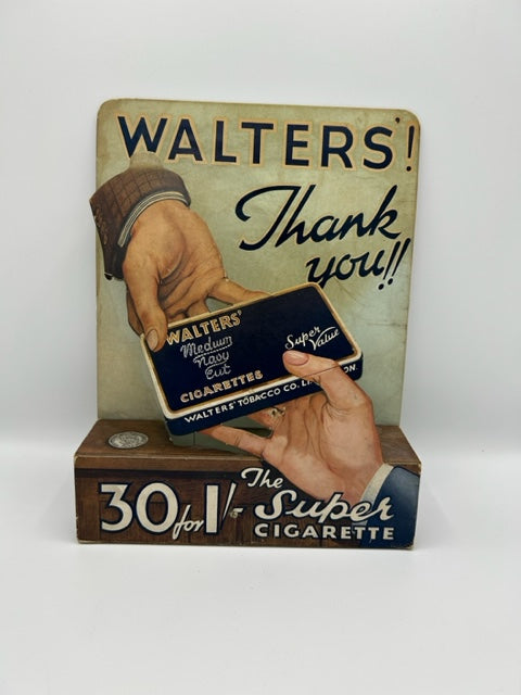 ORIGINAL BRITISH VINTAGE WALTERS SUPER CIGARETTE CARD STAND OUT
