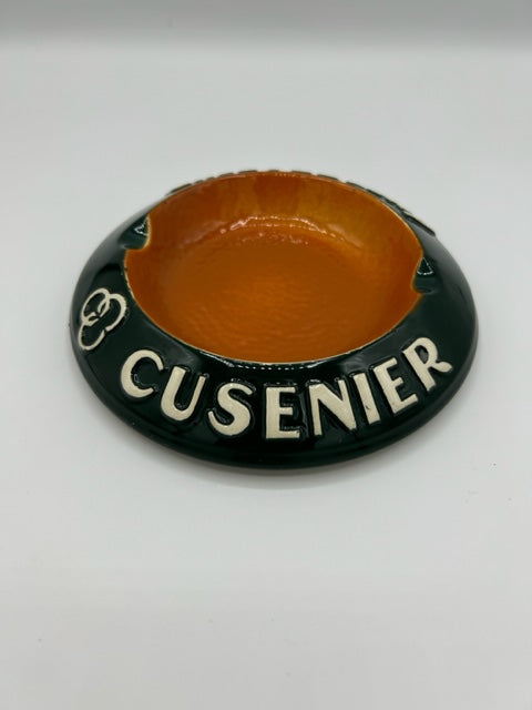 Vintage ashtray Cushener Ambassadeur Green with orange inner + white letters