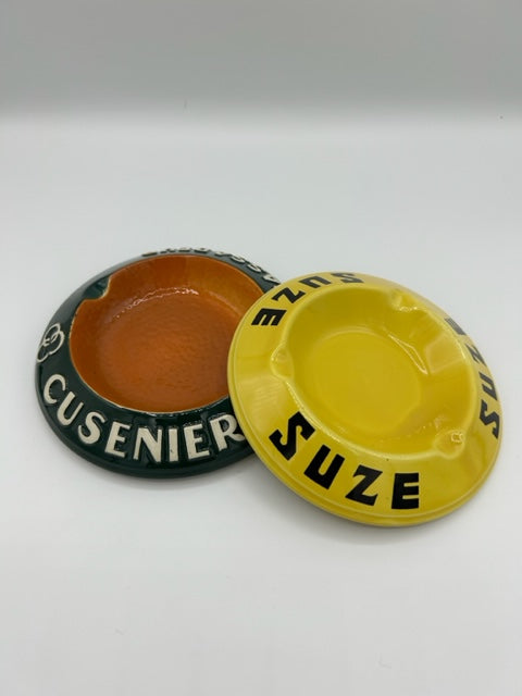 Vintage Suze Retro yellow French advertising Ashtray with black letters SOLD
