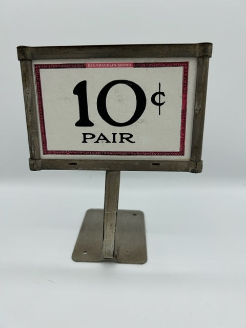 ORIGINAL AMERICAN STORE PRICE SIGNS from " BEN FRANKLIN STORE " " 10 c PAIR "