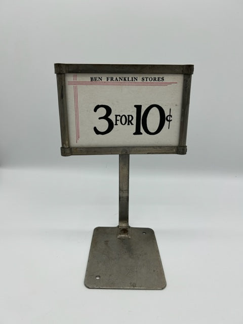 ORIGINAL AMERICAN STORE PRICE SIGNS from " BEN FRANKLIN STORE " 3 for 10 c "