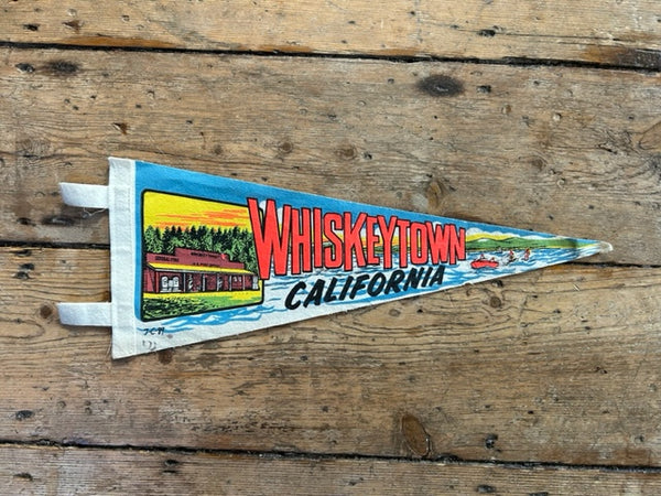 Vintage USA Whisky Town , California Felt Pennant - Americana