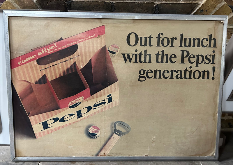 VINTAGE 1970'S PEPSI SHOP SIGN !