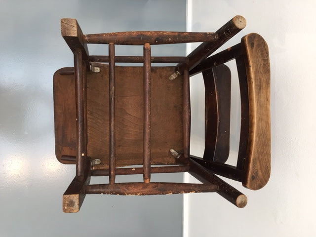 Original vintage wooden chapel chairs