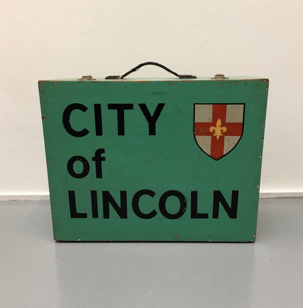 Vintage large storage box in teal green city of Lincoln SOLD