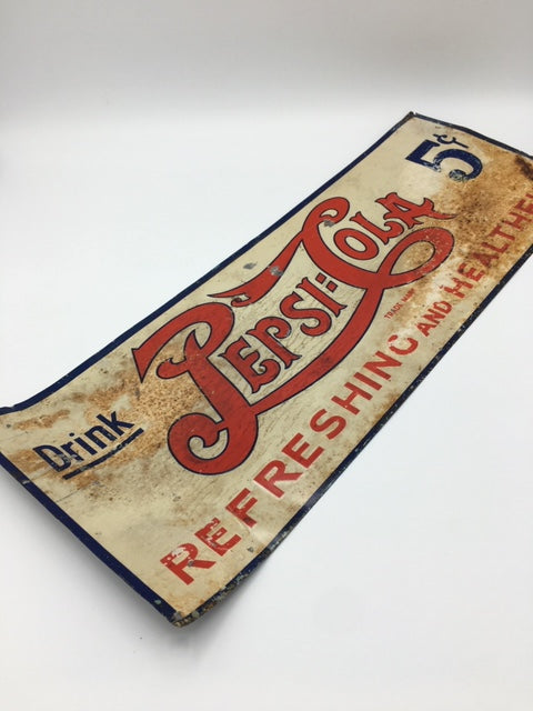 Classic 1930’s Pepsi-Cola Tin sign SOLD