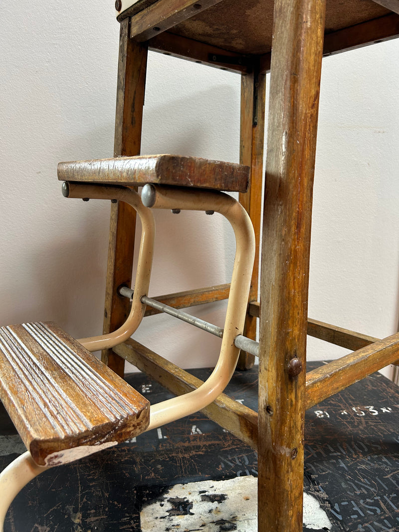 Original 1970's English kitchen step stool