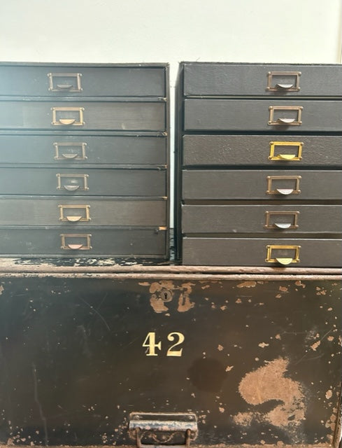 English Vintage Box drawers - storage + collectable - SOLD -
