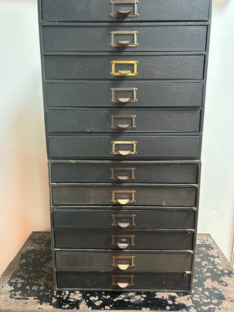 English Vintage Box drawers - storage + collectable