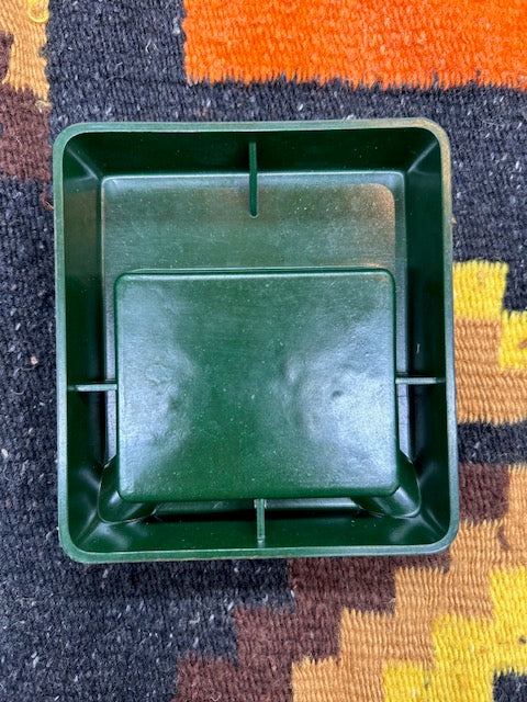 Vintage  well loved French Green ashtray from TOURCOING , France !