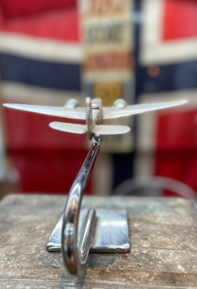 Vintage English Art Deco stainless steel Airplane on stand ....