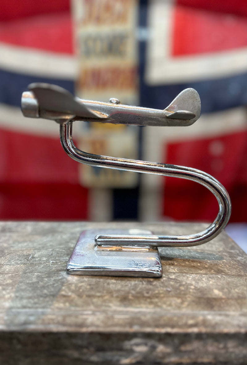 Vintage English Art Deco stainless steel Airplane on stand ....