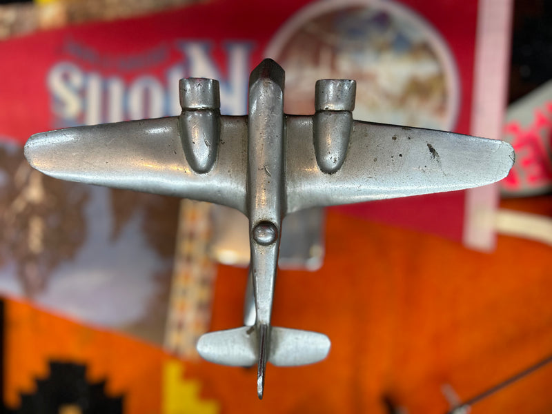 Vintage English Art Deco stainless steel Airplane on stand ....