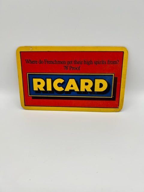 Vintage RICARD red , yellow + blue placemat !