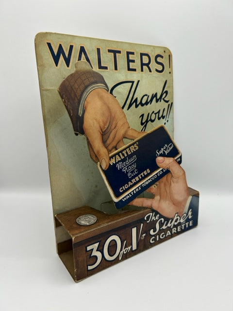 ORIGINAL BRITISH VINTAGE WALTERS SUPER CIGARETTE CARD STAND OUT