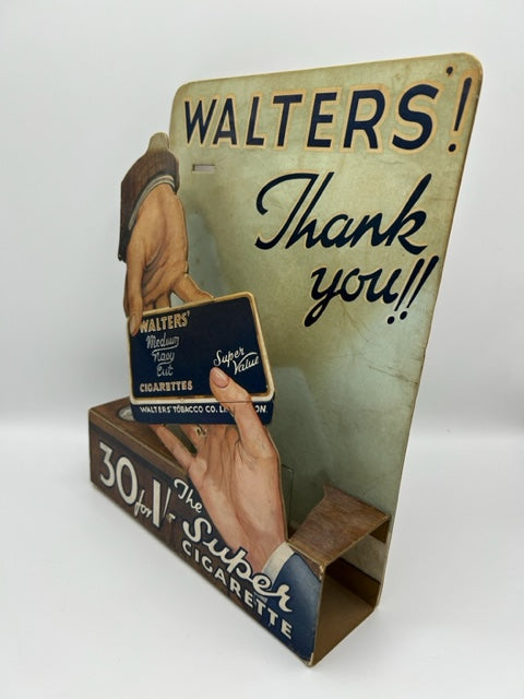 ORIGINAL BRITISH VINTAGE WALTERS SUPER CIGARETTE CARD STAND OUT