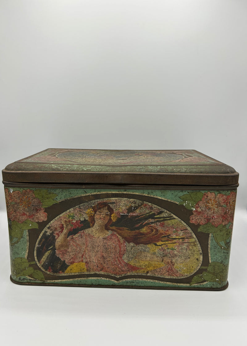 Vintage English Victorian decorative Tin " SEASONS "