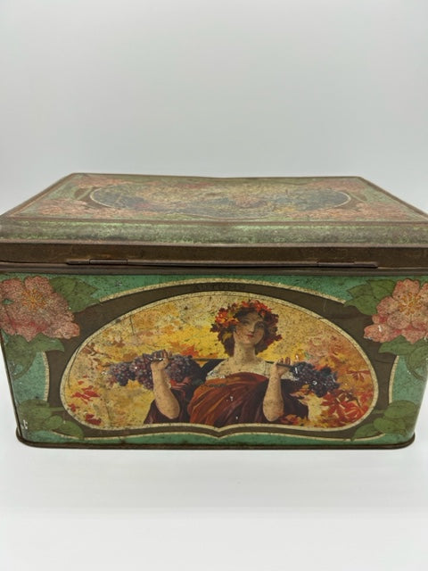 Vintage English Victorian decorative Tin " SEASONS "