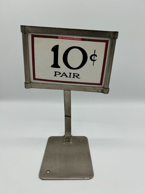 ORIGINAL AMERICAN STORE PRICE SIGNS from " BEN FRANKLIN STORE " " 10 c PAIR "