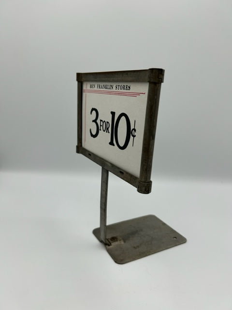 ORIGINAL AMERICAN STORE PRICE SIGNS from " BEN FRANKLIN STORE " 3 for 10 c "