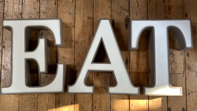 FABULOUS ENGLISH LARGE SHOP LETTERS " TEA " OR " EAT " E A T