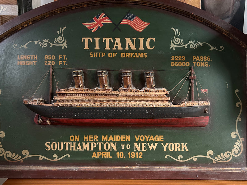 ICONIC TITANIC SHIP in an abstract  wooden wall art design ... very cool !