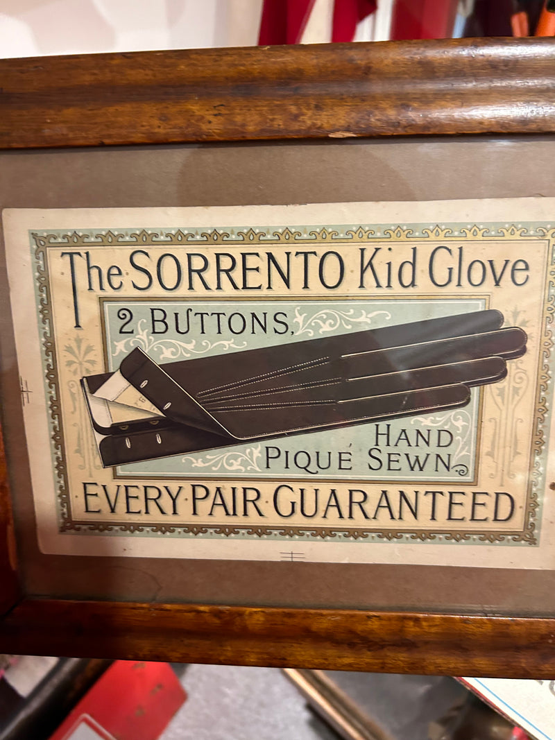 SORRENTO KID GLOVE Advertising sign framed