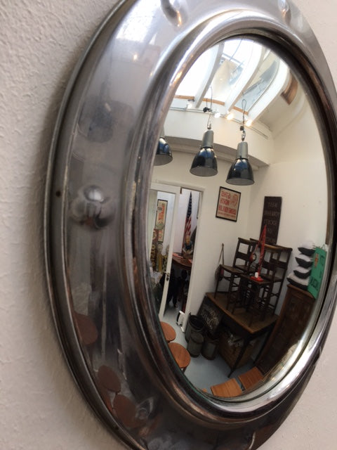 Vintage English Art Deco Crome Mirror - ON HOLD -