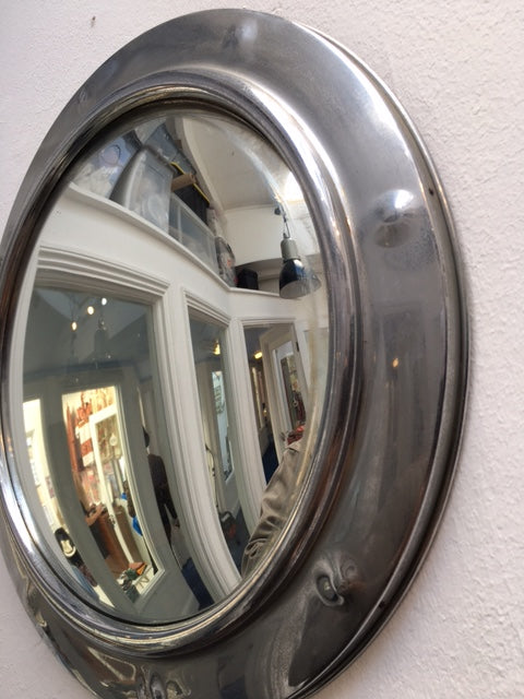 Vintage English Art Deco Crome Mirror - ON HOLD -