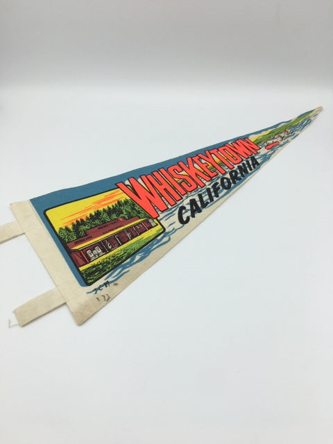 Vintage USA Whisky Town , California Felt Pennant - Americana